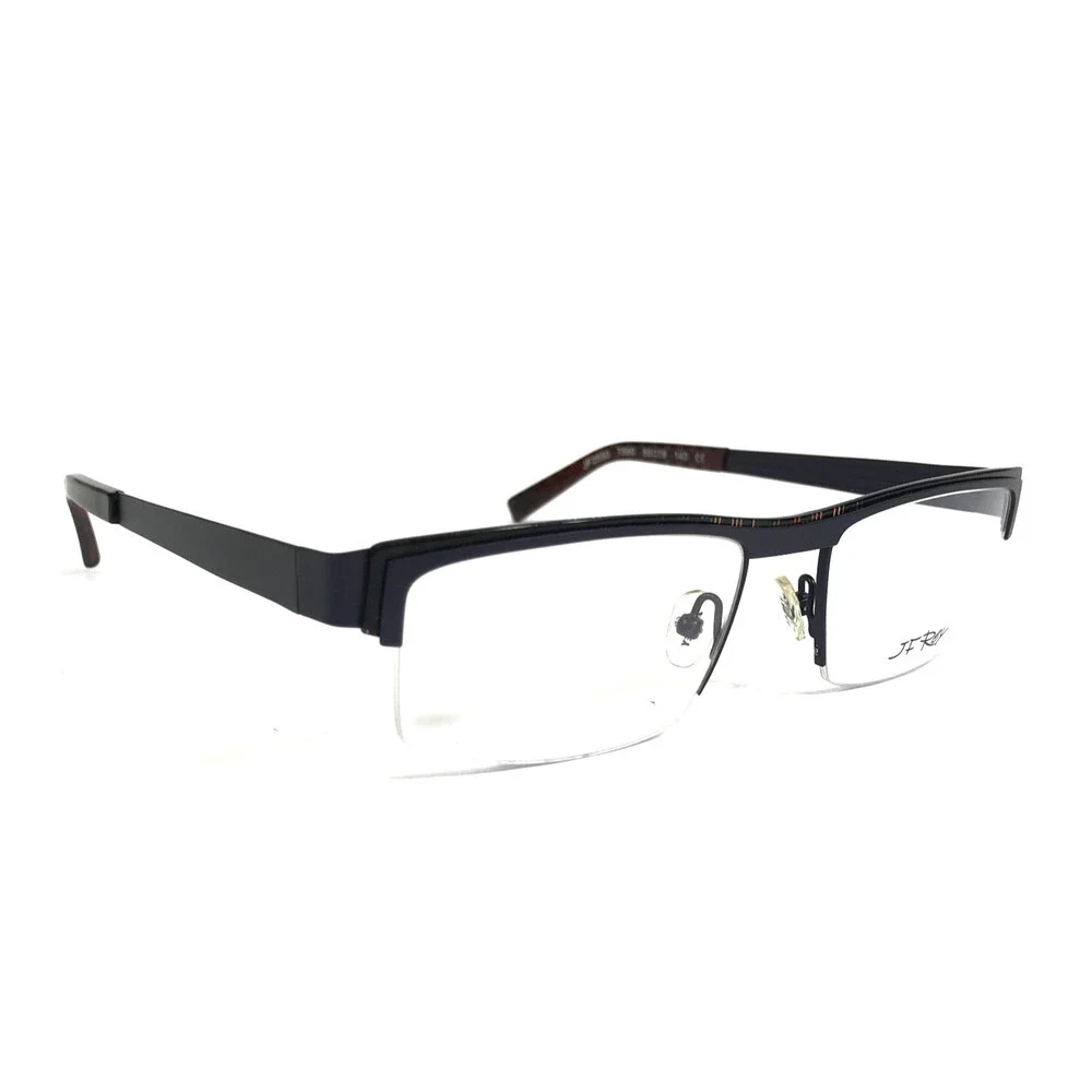 J.F. Rey Eyeglasses Frames JF2550 7590 Brown Blue Rectangle Half Rim 55-19-140